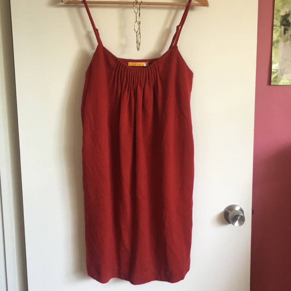 Alice and Olivia Knit Red Dress with Silk Lining